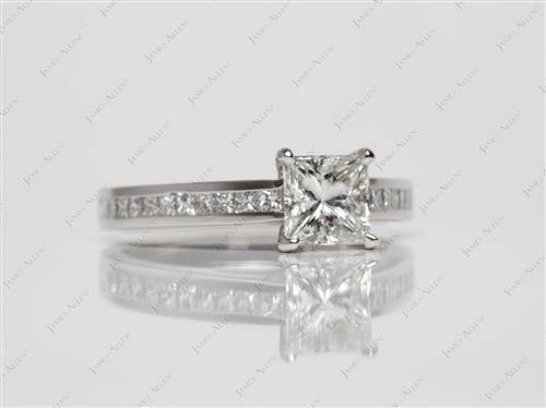 Platinum 1.01 Princess cut Channel Set Diamond Ring