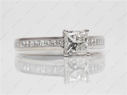 Platinum 0.90 Princess cut Channel Engagement Ring