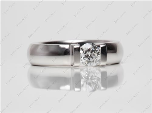 White Gold 0.51 Round cut Tension Setting Engagement Rings