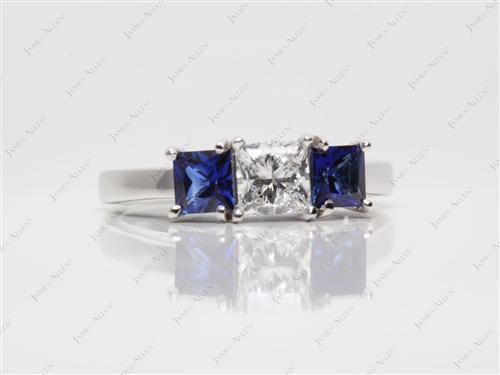 Platinum 0.70 Princess cut Engagement Rings