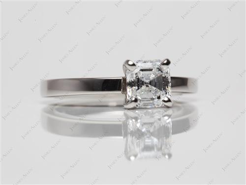 Platinum 1.13 Asscher cut Round Solitaire Ring