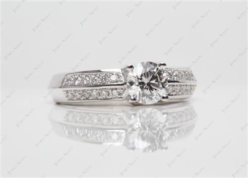 White Gold 0.58 Round cut Pave Ring Mountings
