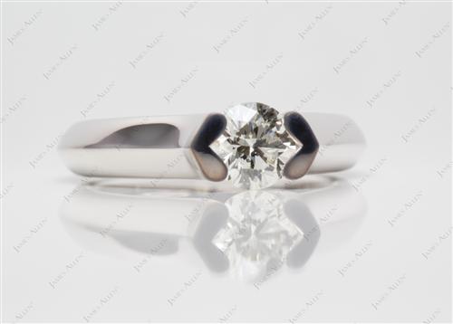 White Gold 0.84 Round cut Tension Ring Setting