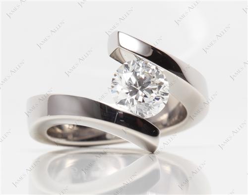 Platinum 1.49 Round cut Tension Engagement Rings