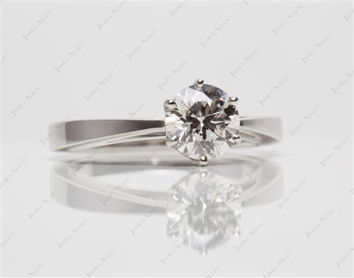 Platinum 0.91 Round cut Engagement Rings