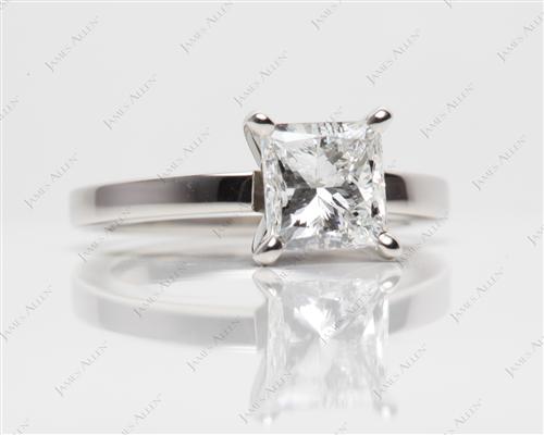 Platinum 1.70 Princess cut Solitaire Ring