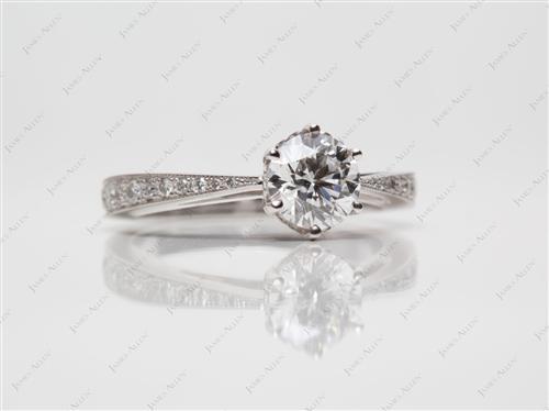 White Gold 0.73 Round cut Micro Pave Ring