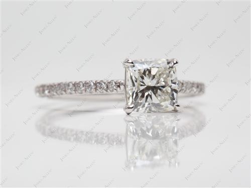 White Gold 1.21 Cushion cut Diamond Ring