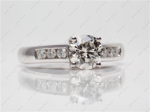 White Gold 1.02 Round cut Channel Set Diamond Rings