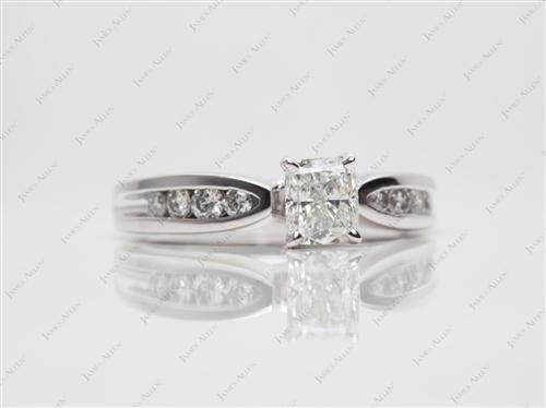 Platinum 0.71 Cushion cut Channel Engagement Ring