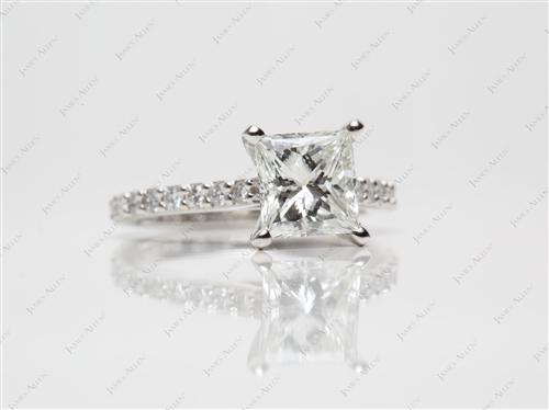 Platinum 1.57 Princess cut Engagement Rings