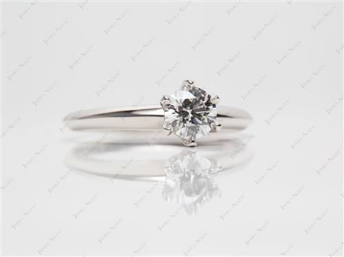 Platinum 0.57 Round cut Solitaire Diamond Ring