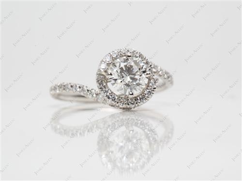 Platinum 0.70 Round cut Micropave Ring
