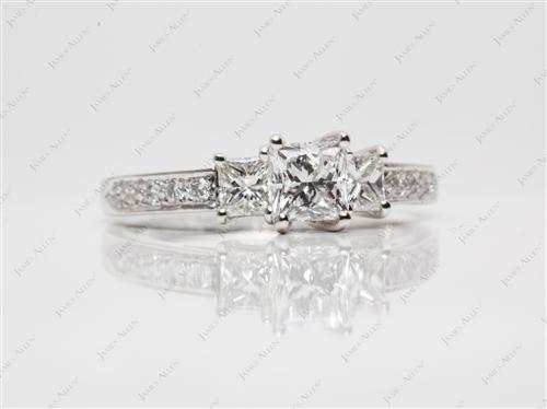 Platinum 0.81 Princess cut Diamond Ring