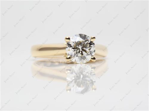 Gold 1.09 Round cut Solitaire Engagement Ring