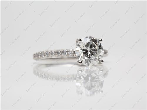 Platinum 1.51 Round cut Engagement Ring