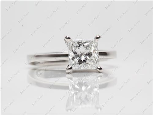 Platinum 1.20 Princess cut Solitaire Diamond Ring