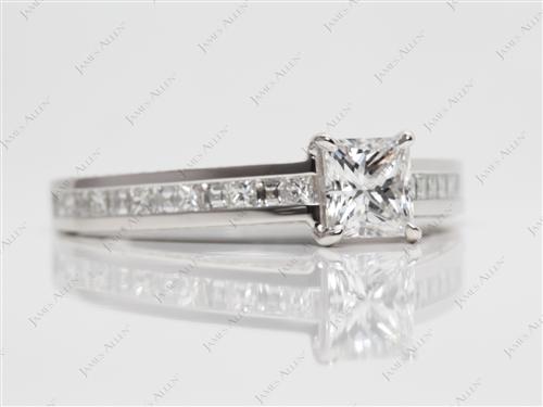 Platinum 0.71 Princess cut Channel Ring