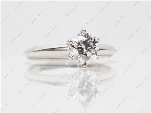 Platinum 0.81 Round cut Diamond Solitaire Engagement Ring