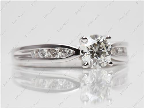 White Gold 0.84 Round cut Channel Setting Engagement Rings