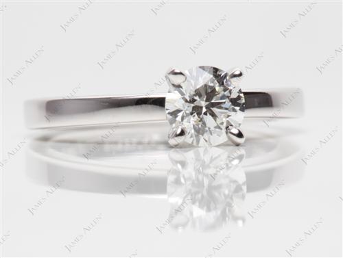 White Gold 0.71 Round cut Diamond Ring