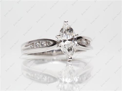 White Gold 1.12 Marquise cut Channel Set Rings