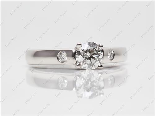 Platinum 0.59 Round cut Solitaire Ring Mountings