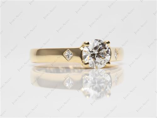 Gold 0.75 Round cut Solitaire Ring Setting