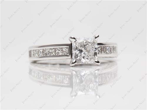 White Gold 1.02 Princess cut Channel Diamond Ring