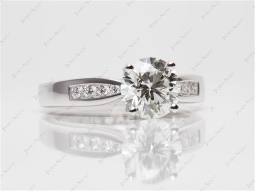 Platinum 1.50 Round cut Channel Setting Engagement Rings