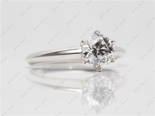 Platinum 0.81 Round cut Engagement Rings