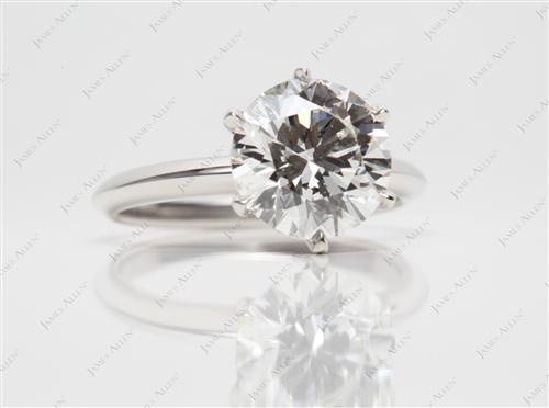 Platinum 2.66 Round cut Solitaire Ring