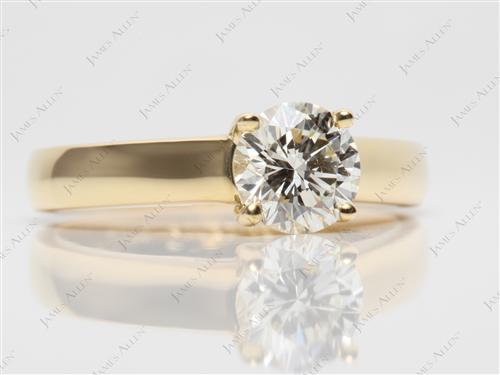 Gold 0.90 Round cut Diamond Engagement Solitaire Rings