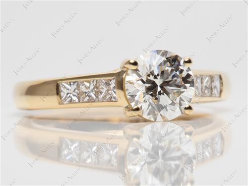 Gold 1.20 Round cut Channel Rings