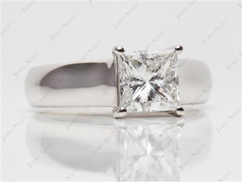 Platinum 1.51 Princess cut Solitaire Ring Designs