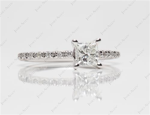 White Gold 0.59 Princess cut Bridal Wedding Sets