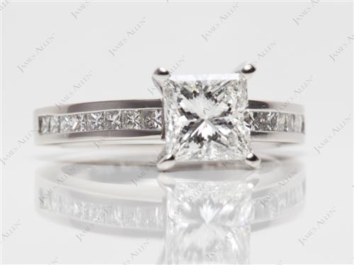 Platinum 1.44 Princess cut Channel Engagement Ring