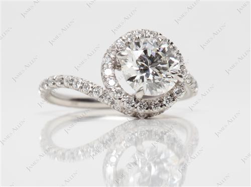 Platinum 1.07 Round cut Micropave Rings