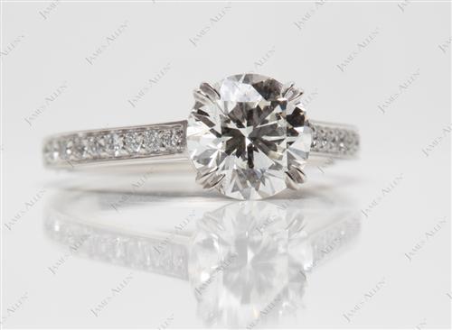 Platinum 1.26 Round cut Pave Rings