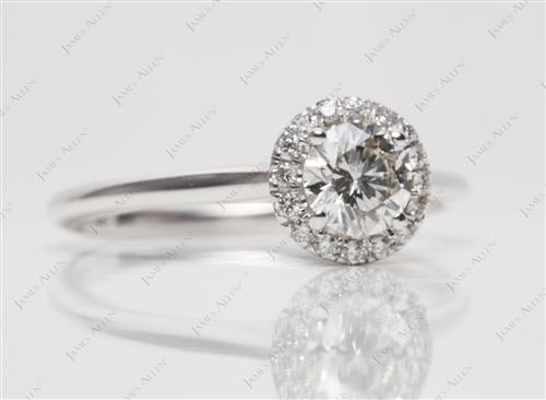 White Gold 0.52 Round cut Pave Rings