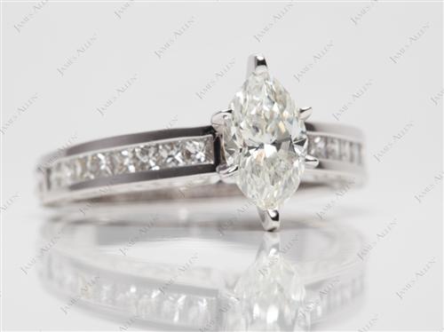 White Gold 1.02 Marquise cut Channel Set Eternity Rings