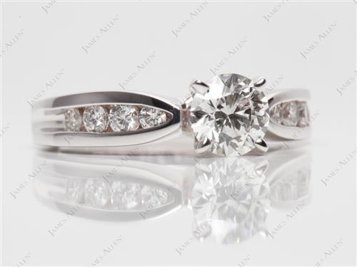 White Gold 0.68 Round cut Channel Set Diamond Band