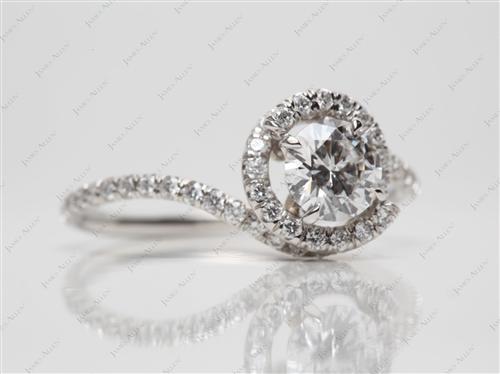 Platinum 0.70 Round cut Micro Pave Ring