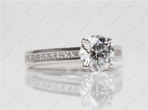 Platinum 1.30 Round cut Channel Set Eternity Rings