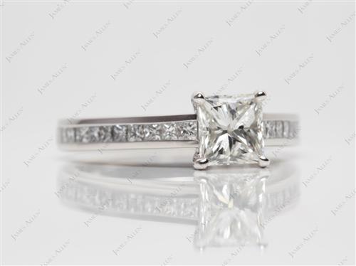 Platinum 1.01 Princess cut Channel Rings