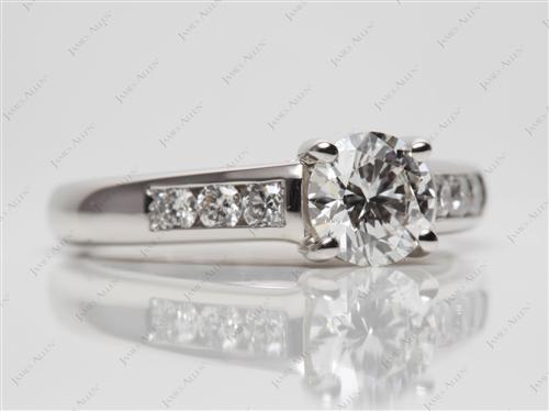 Platinum 0.81 Round cut Diamond Channel Ring