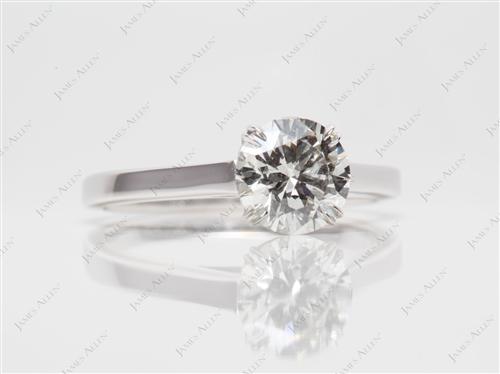White Gold 1.21 Round cut Diamond Engagement Solitaire Rings