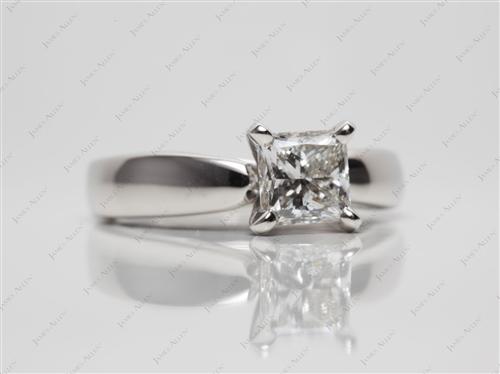 Platinum 1.02 Princess cut Engagement Rings