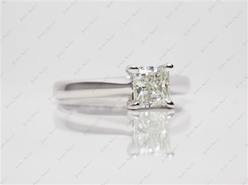 White Gold 0.93 Radiant cut Engagement Ring