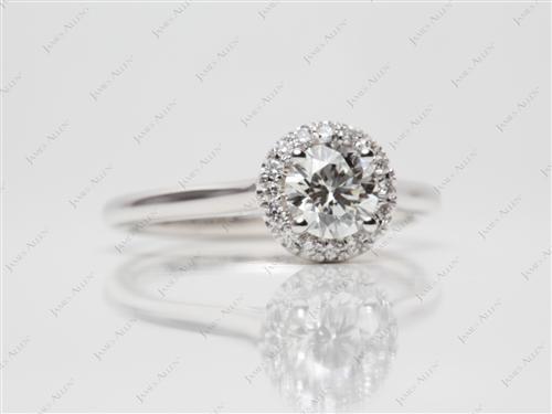 White Gold 0.51 Round cut Pave Rings